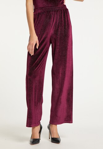 myMo at night Wide leg Broek in Lila: voorkant