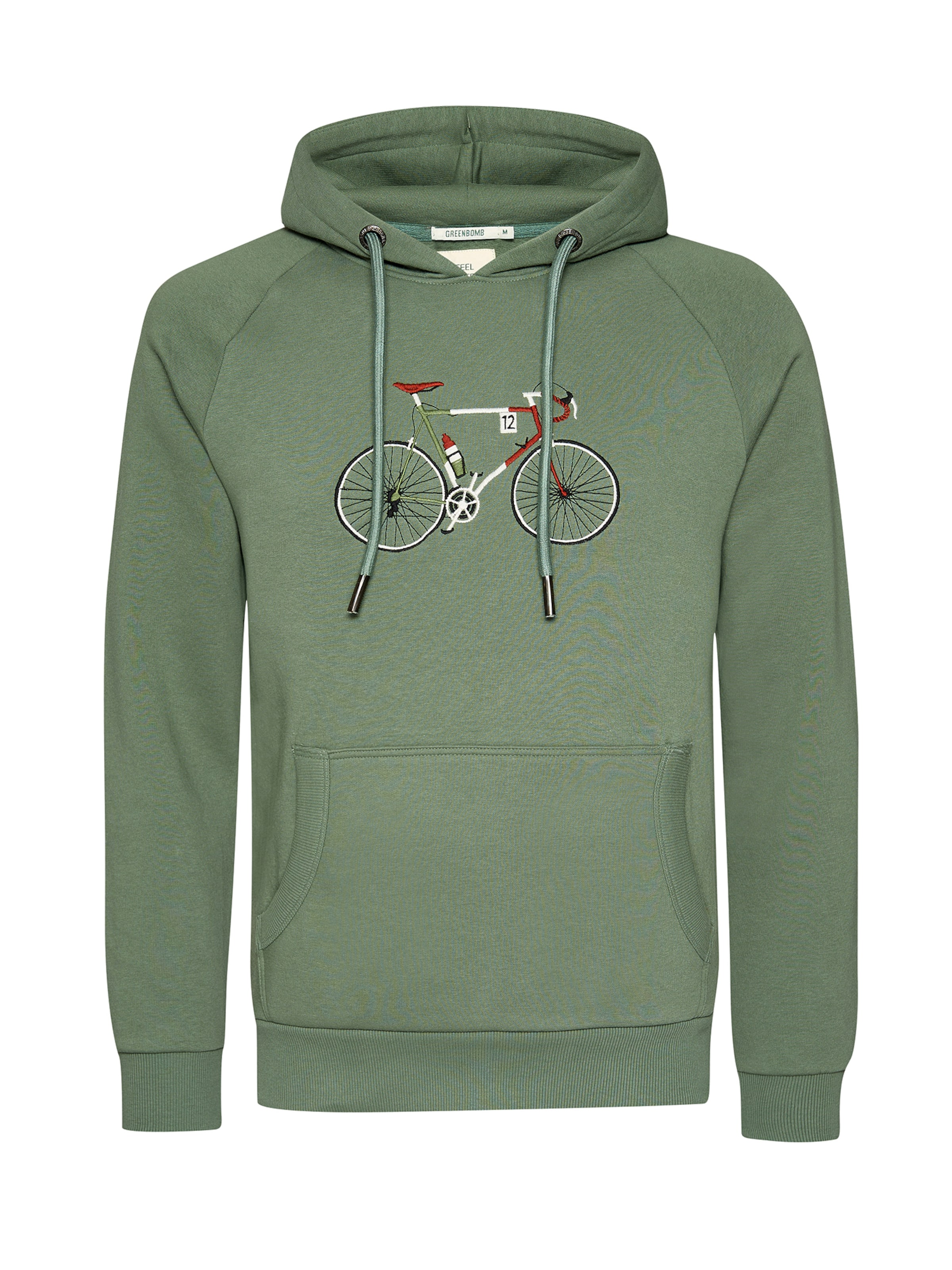 Felpa 'Bike Enzo Simple' di GREENBOMB in verde: frontale