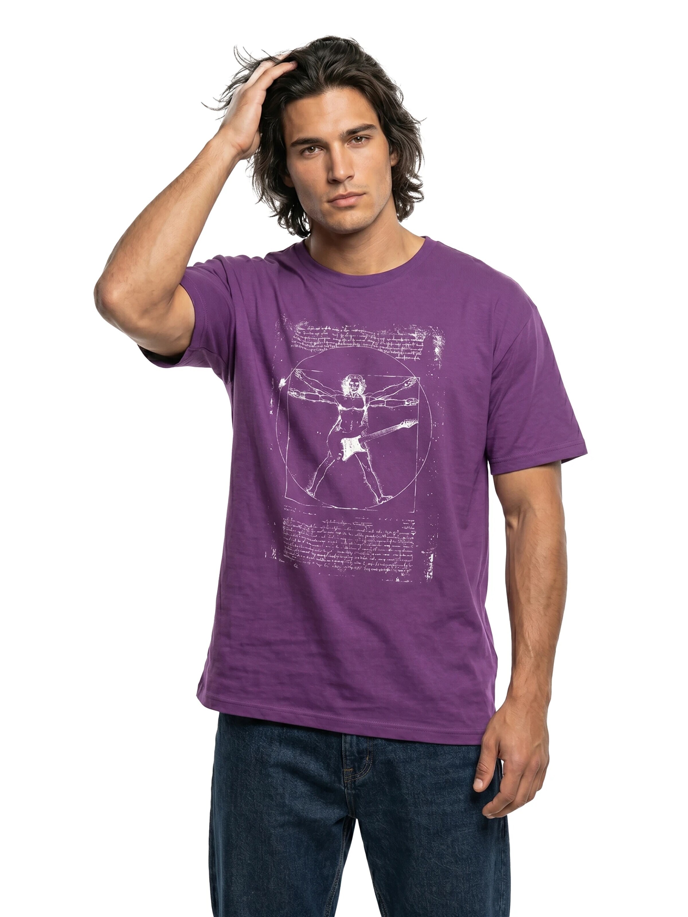 MAKAYA Shirt 'Da Vinci Rock' in Purple