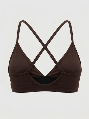 YO-GAYA Triangle Sports Bra 'Studio Triangle Bra' in Brown
