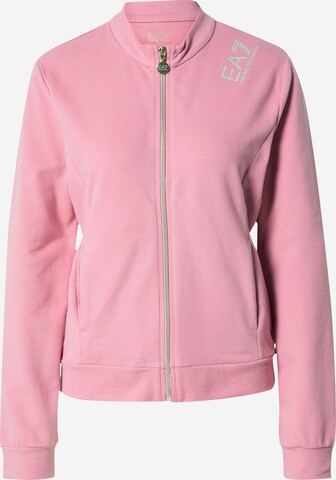 EA7 Emporio Armani Sweat jacket in Pink: front