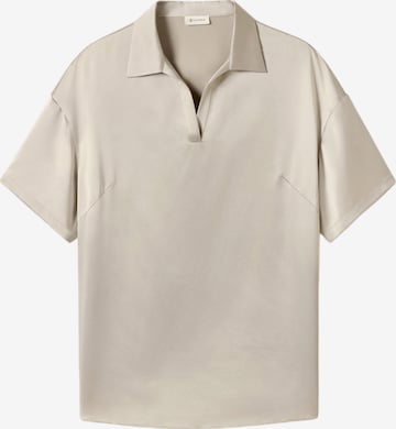 Lilysilk Bluse 'Waschbare Seiden-Charmeuse Polo-Oberteil' in Grau: Vorderseite