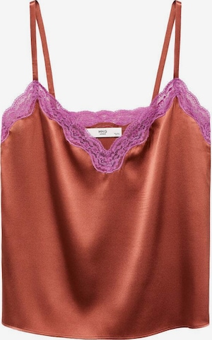 MANGO Pajama Shirt in Brown: front