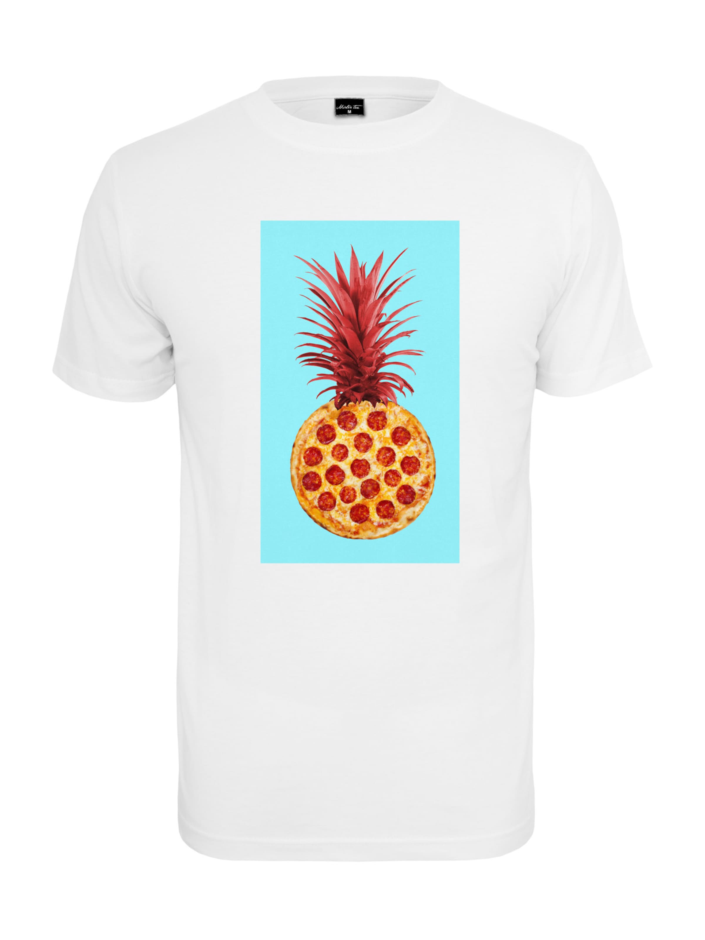 Mister Tee Shirt 'Pizza Pineapple' in White: front