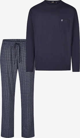 Pigiama lungo 'Premium Cotton' di HAJO in blu: frontale