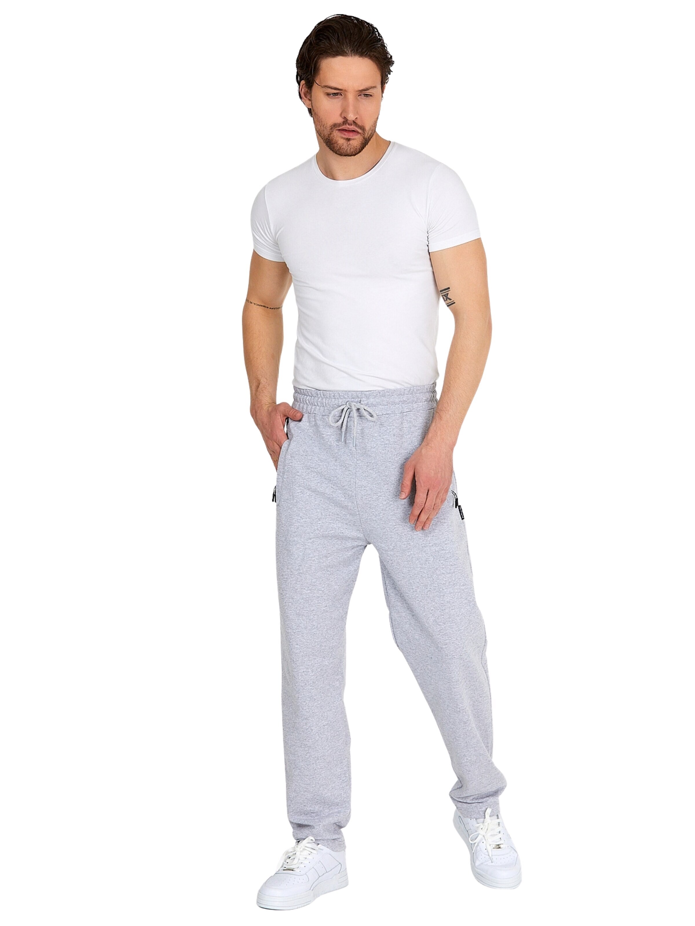 comeor Workout Pants 'Jogginghose Herren mit Reißverschlusstaschen' in S in Light grey, Item view