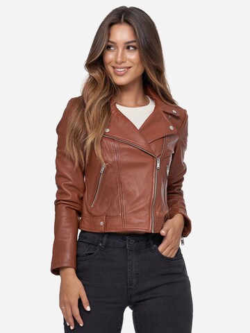 Tazzio Between-Season Jacket 'F507' in Brown: front