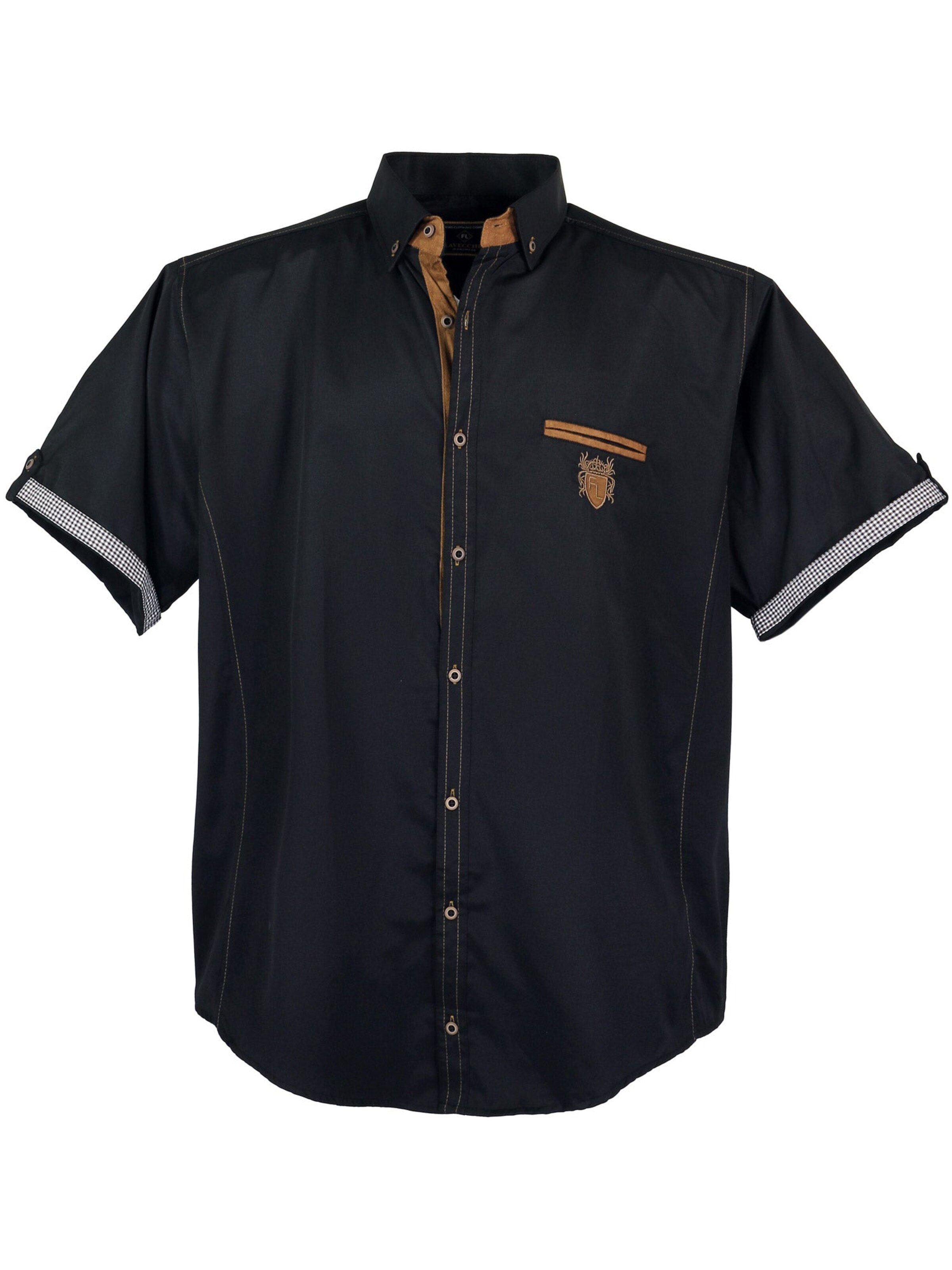 Lavecchia Button Up Shirt '1128' in Black: front