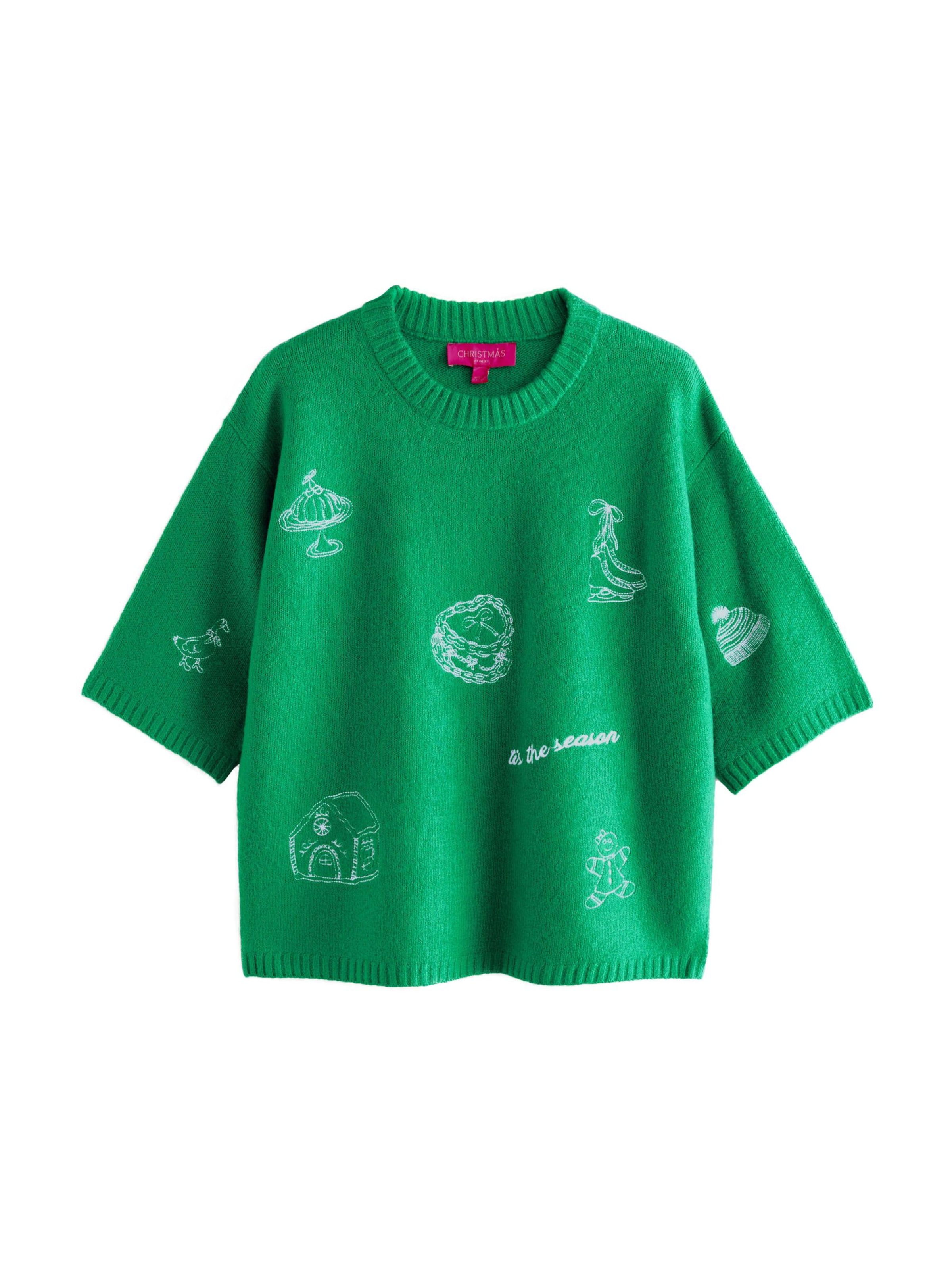 Next Pulover | zelena / bela barva, Prikaz izdelka