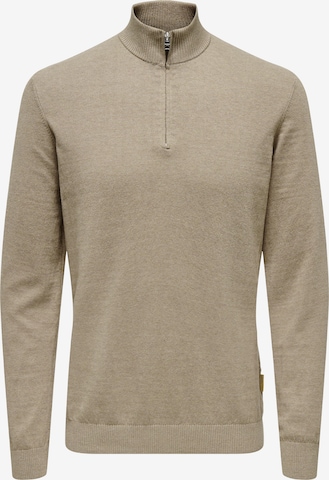Only & Sons Sweater 'ONSLoui' in Beige: front