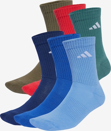 Chaussettes de sport 'Cushioned Crew 6 Pairs' ADIDAS PERFORMANCE en bleu : devant
