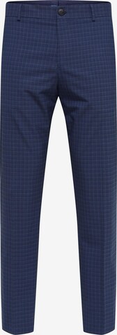 SELECTED HOMME Slim fit Trousers with creases in Blue: front