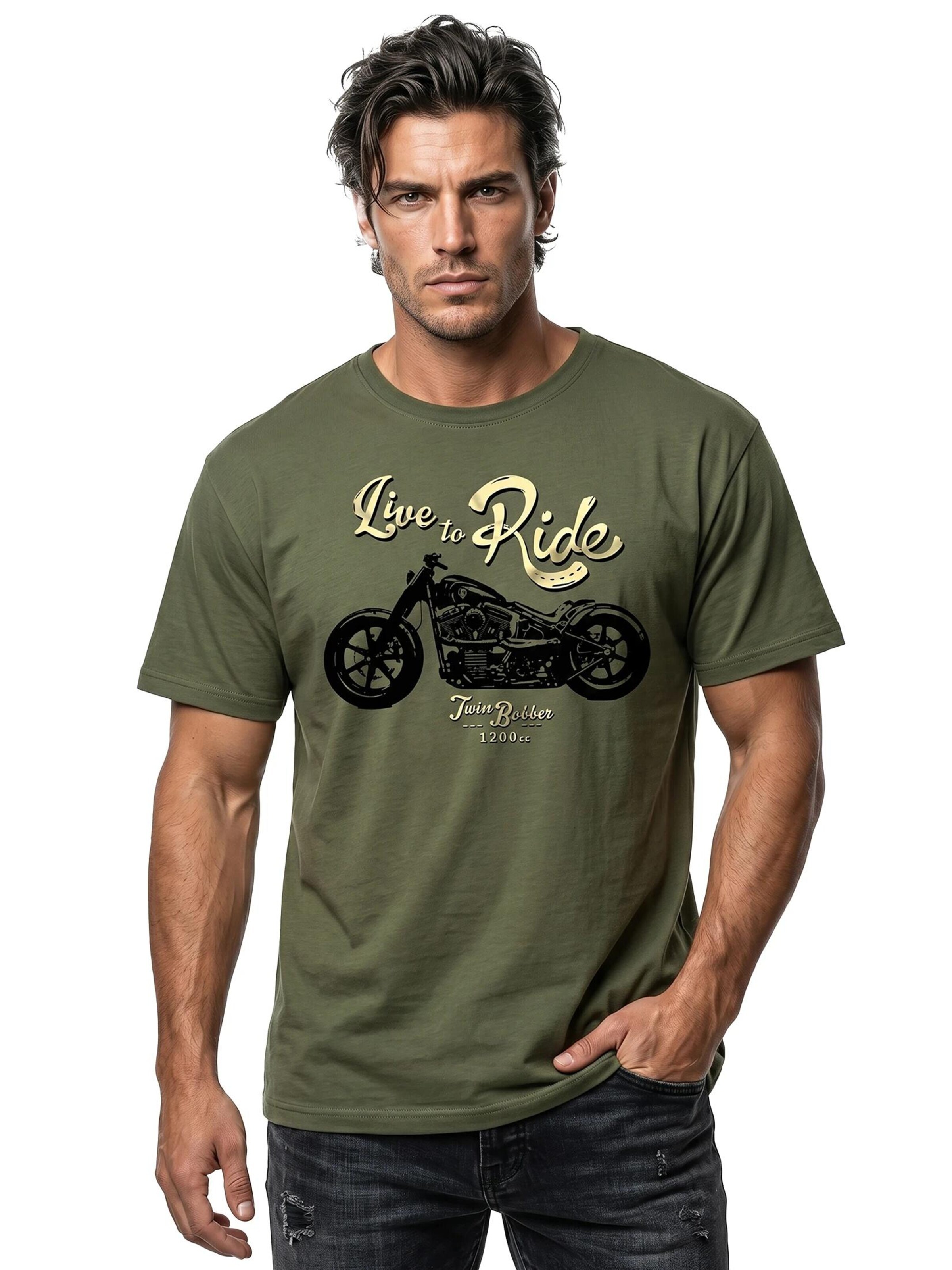 MAKAYA Shirt 'Live to Ride' in Green
