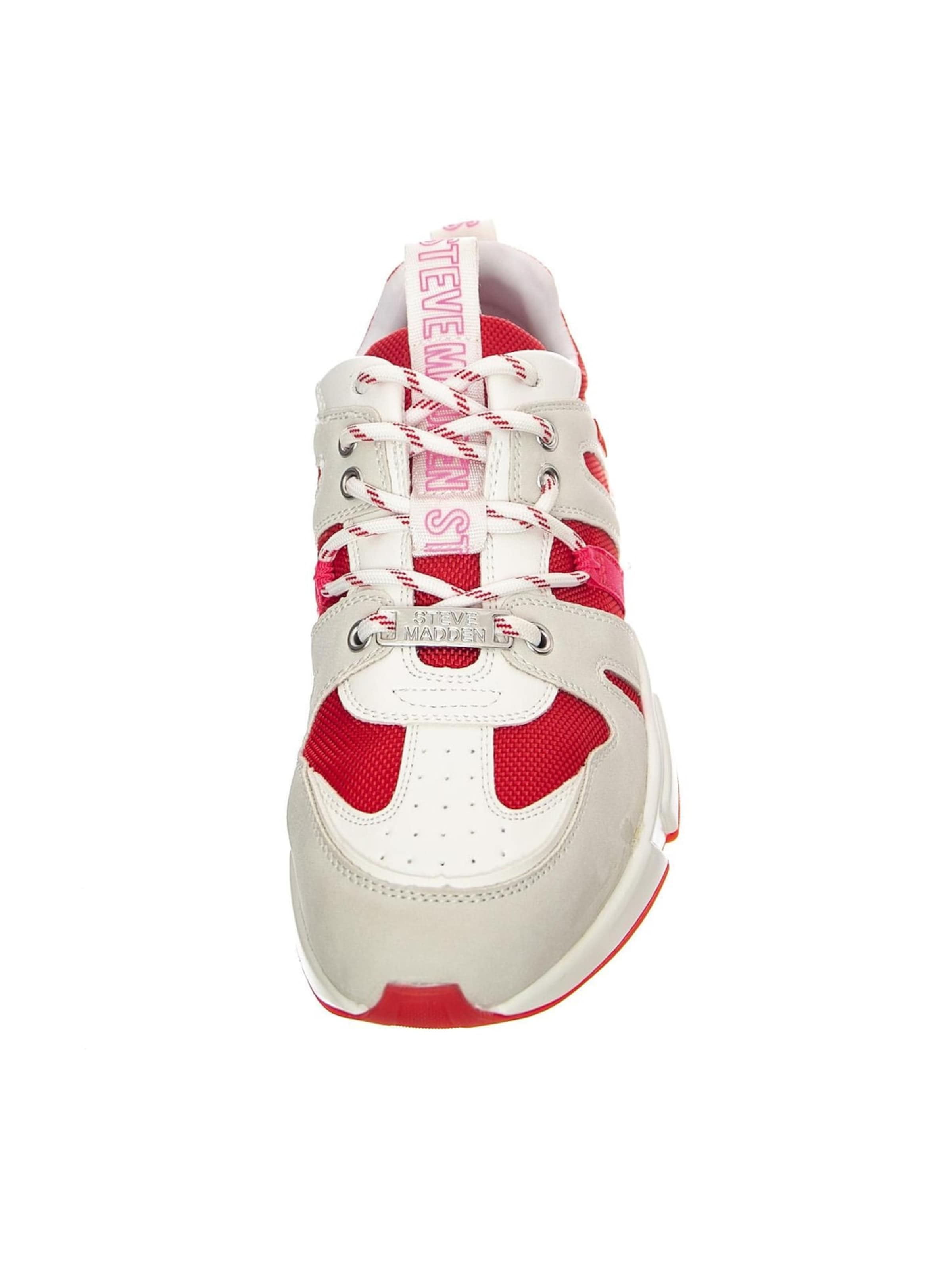 STEVE MADDEN Sportslig snøresko 'W' Gamegirl White / Red Shoes' i hvid