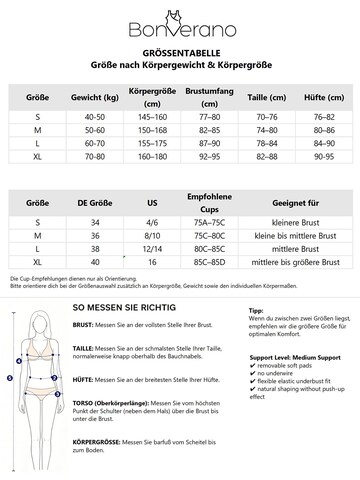 BONVERANO Klassisch Bikini 'Damen High Waist Bikini Set mit Twist und Print'‌‌‌‌‌ in Mischfarben