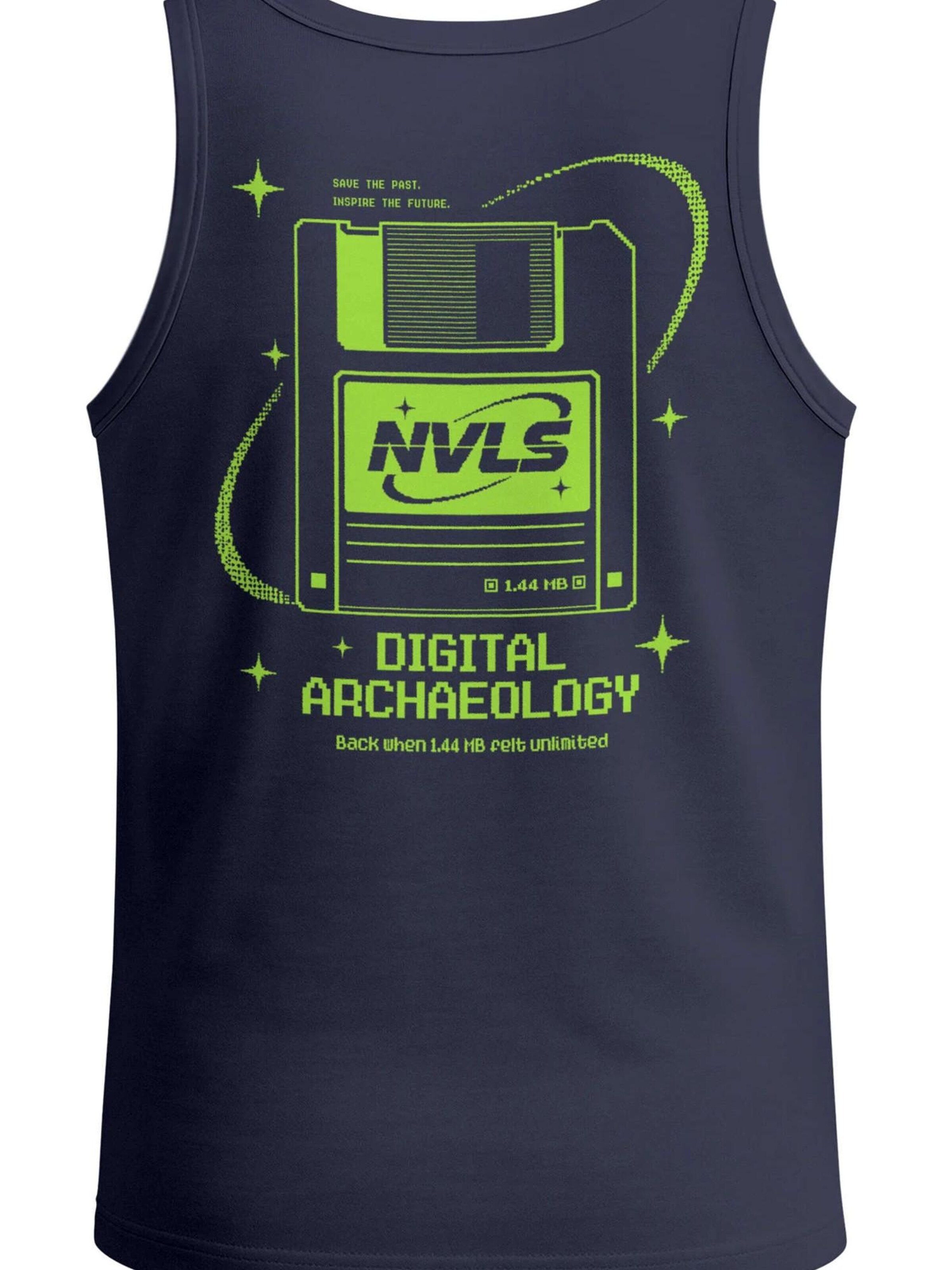 Neverless Shirt 'Digital Archaeology' in Blue