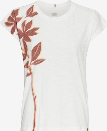 CAMEL ACTIVE T-Shirt mit Blumenprint aus Baumwolle in Weiß: Vorderseite