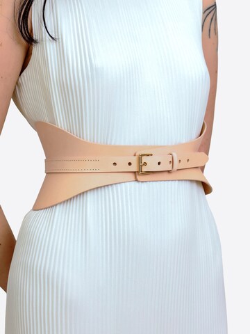 Haute Cuir Riem 'Crescent Corset Belt' in Beige