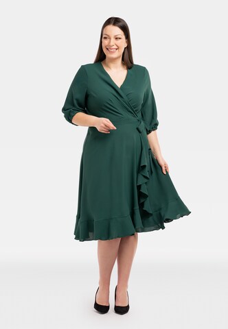 Robe de cocktail 'IRIS ' Karko en vert : devant