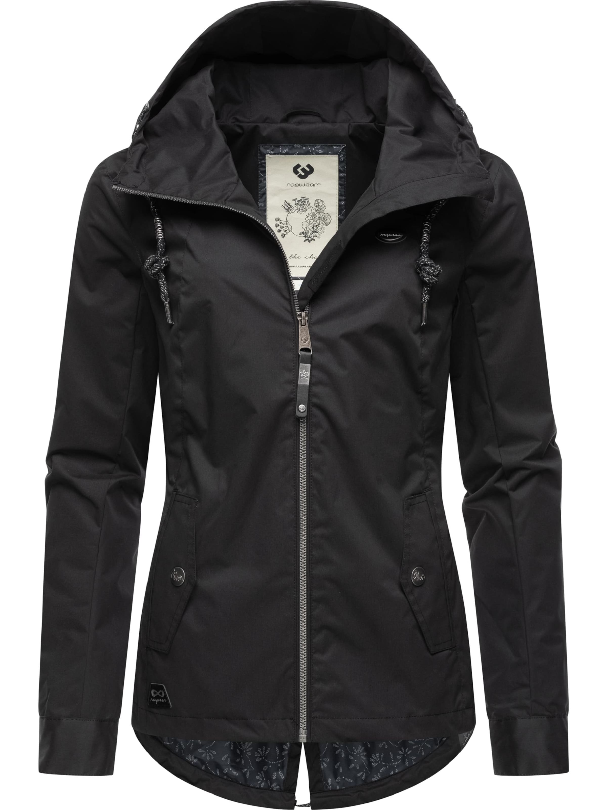 RagwearTehnička jakna 'Monade' - crna boja: prednji dio