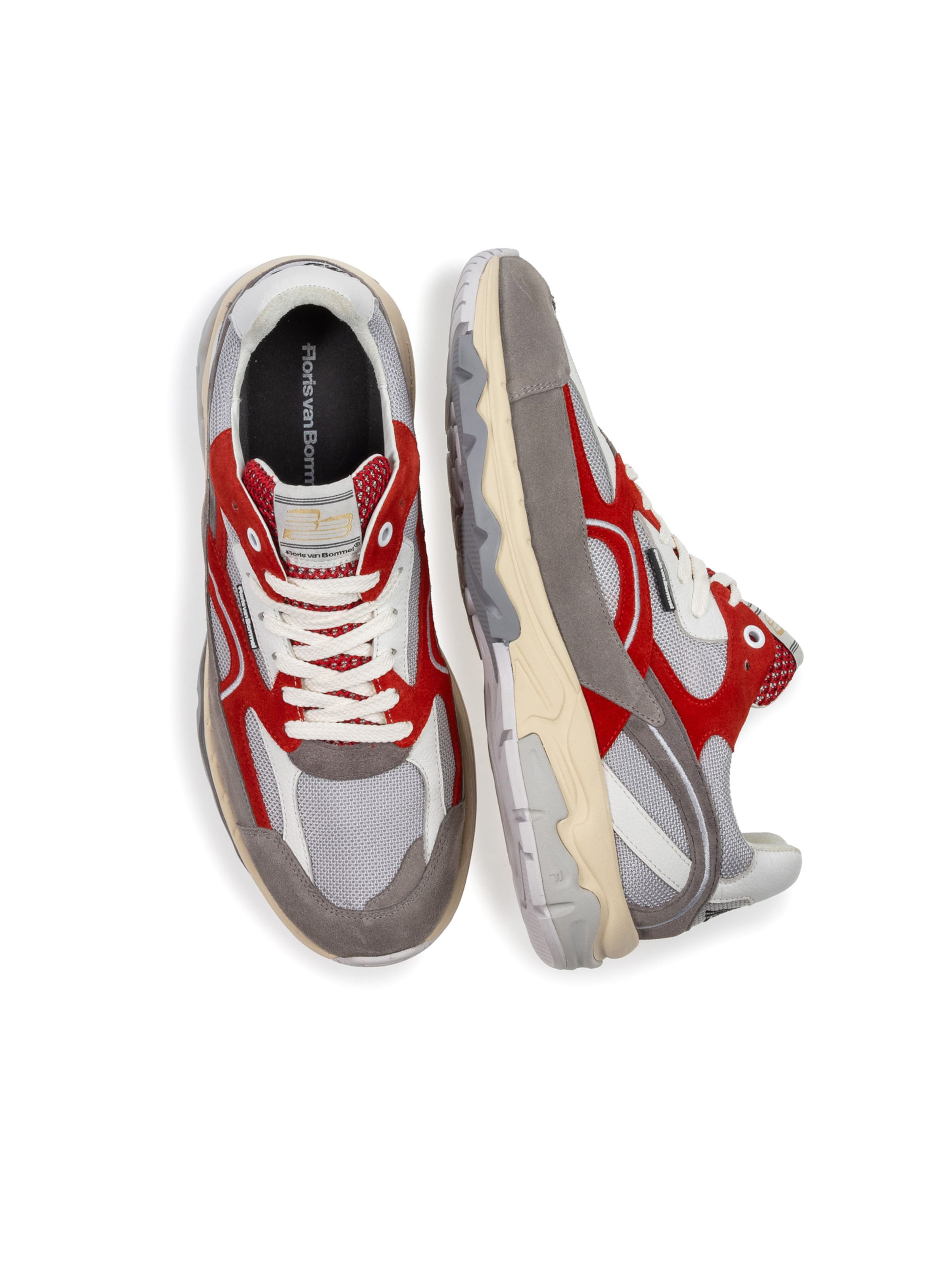 Baskets basses 'DE REZER 01' Floris van Bommel en rouge