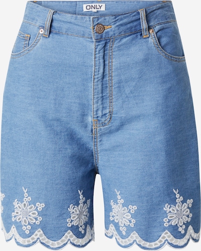 ONLY Shorts 'OLIVIA' in blue denim / weiß, Produktansicht