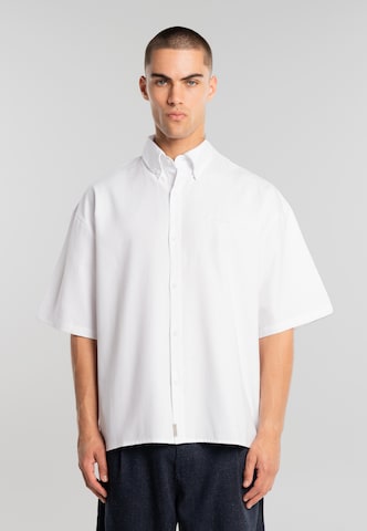 Another Cotton Lab Comfort fit Overhemd in Wit: voorkant