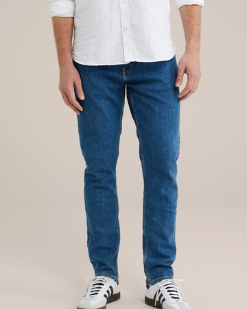 Coupe slim Jean WE Fashion en bleu : devant