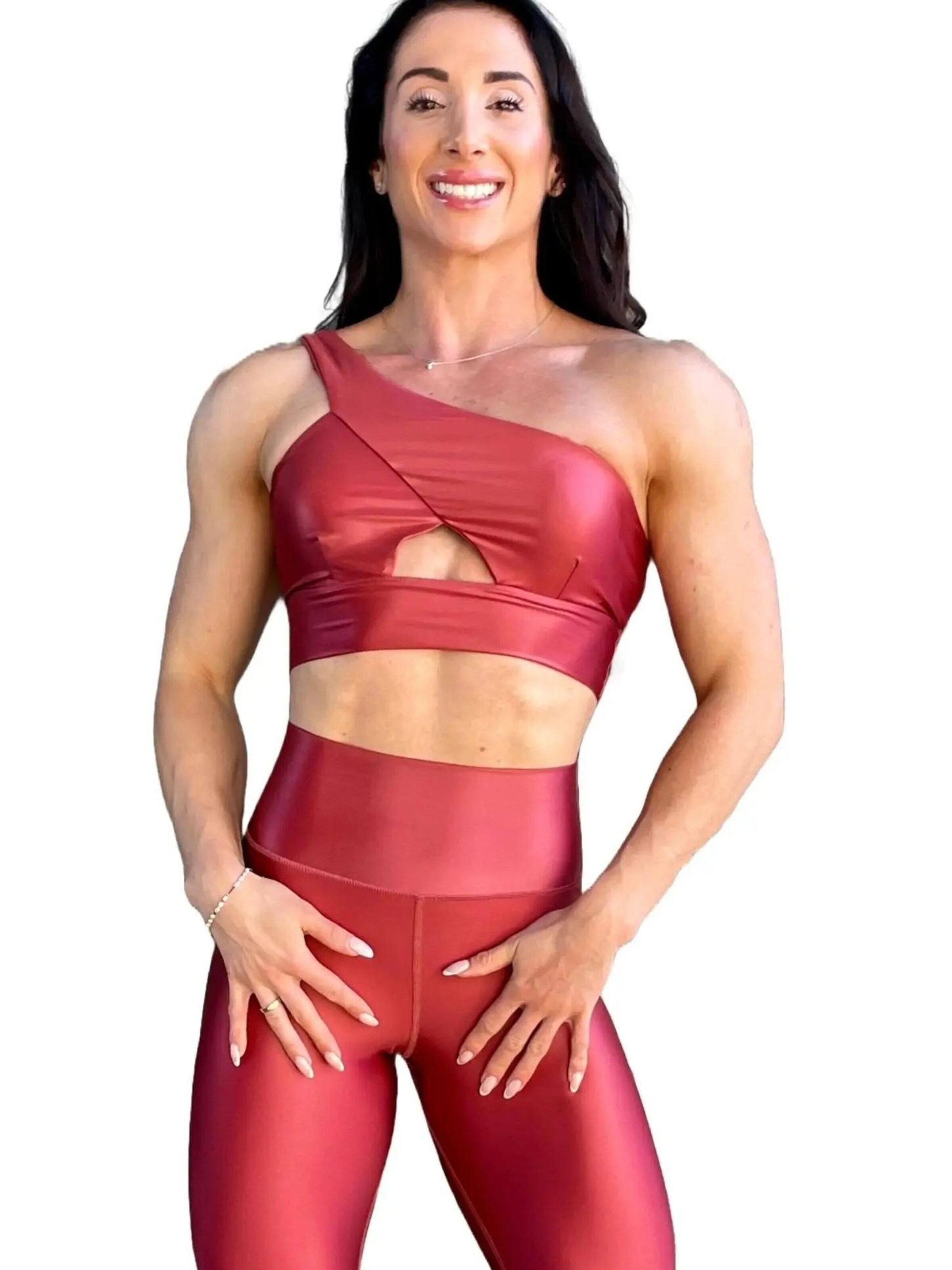 Top sportivo 'Carmela Pearl' di LUXFEEL in marrone: frontale