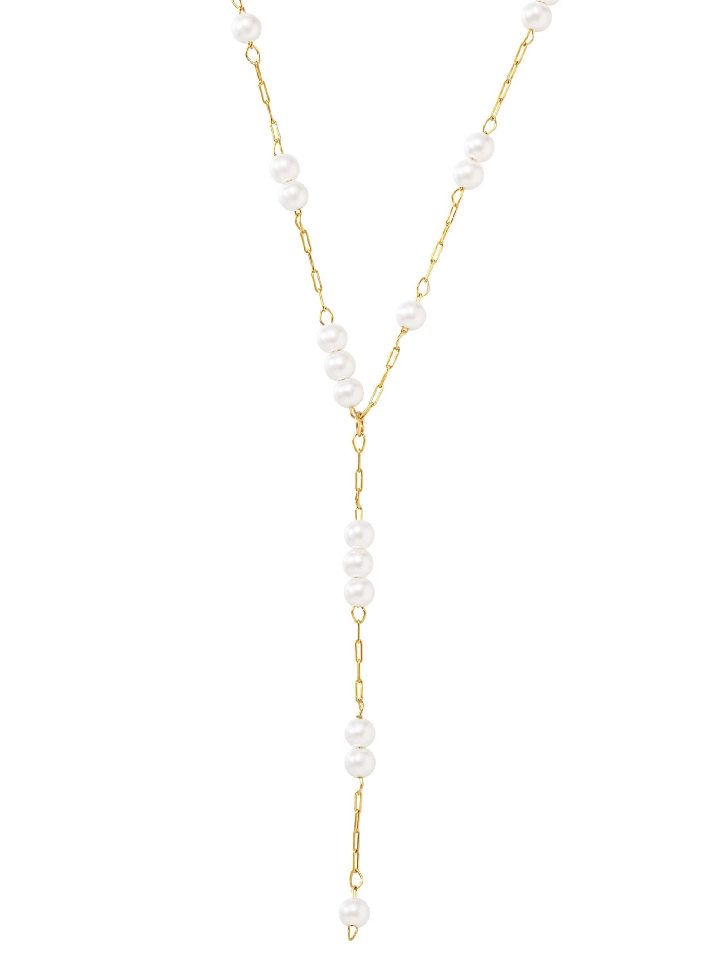 Chaîne 'Cluster Pearl Y Chain' Hey Happiness en or