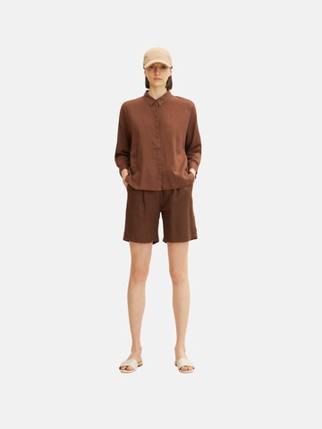 TOM TAILOR Blouse in Brown