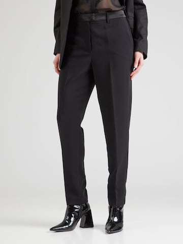 Sisley Regular Pleated Pants in Black: front