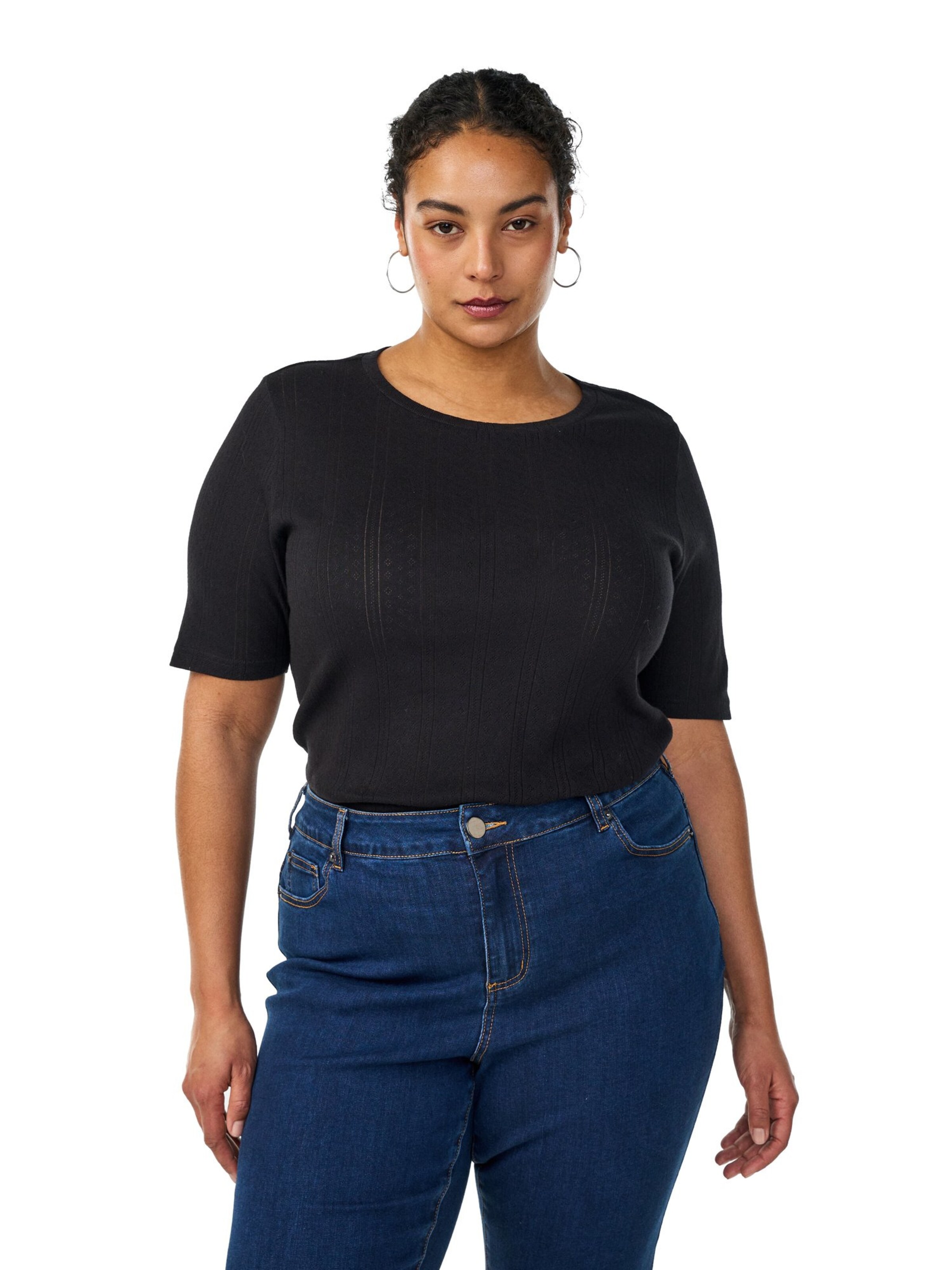 Zizzi Футболка 'Mmia' в Черный: спереди