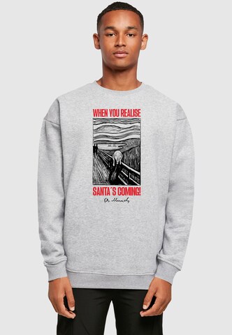Felpa 'Munch - Santa's Coming' di Merchcode in grigio: frontale