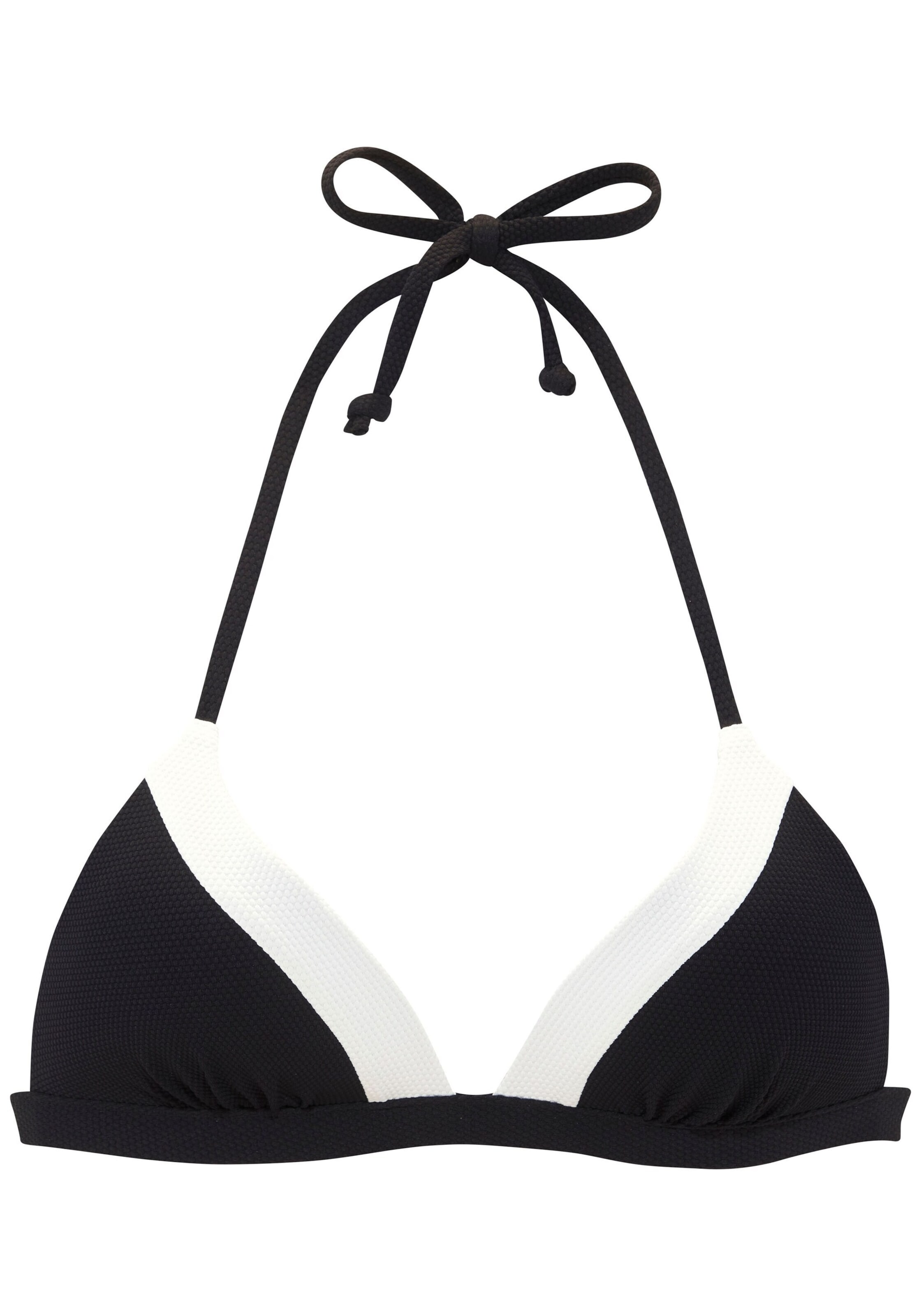 LASCANA Triangle Bikini Top in Black: front