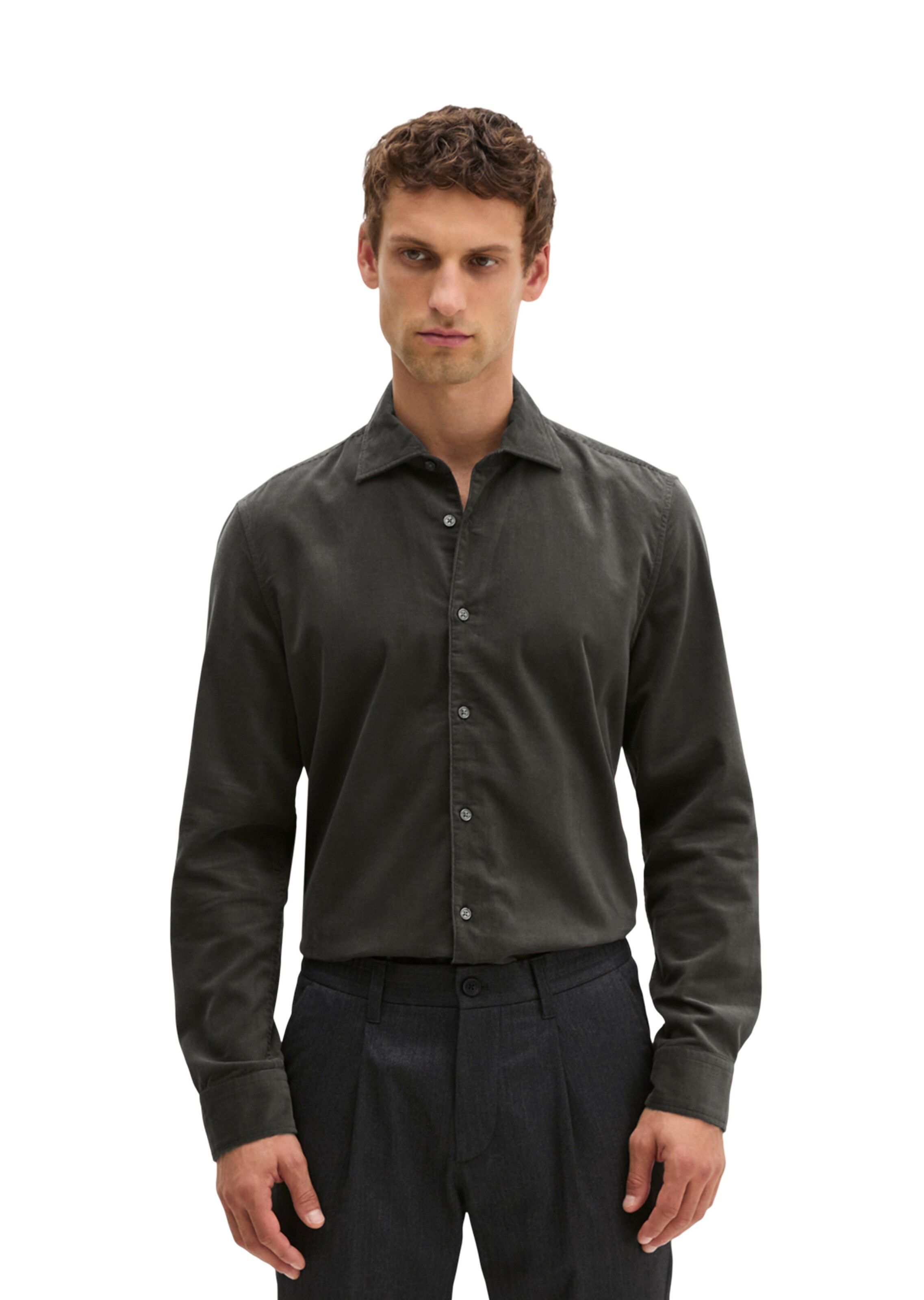 Marc O'Polo Regular fit Button Up Shirt in Brown: front
