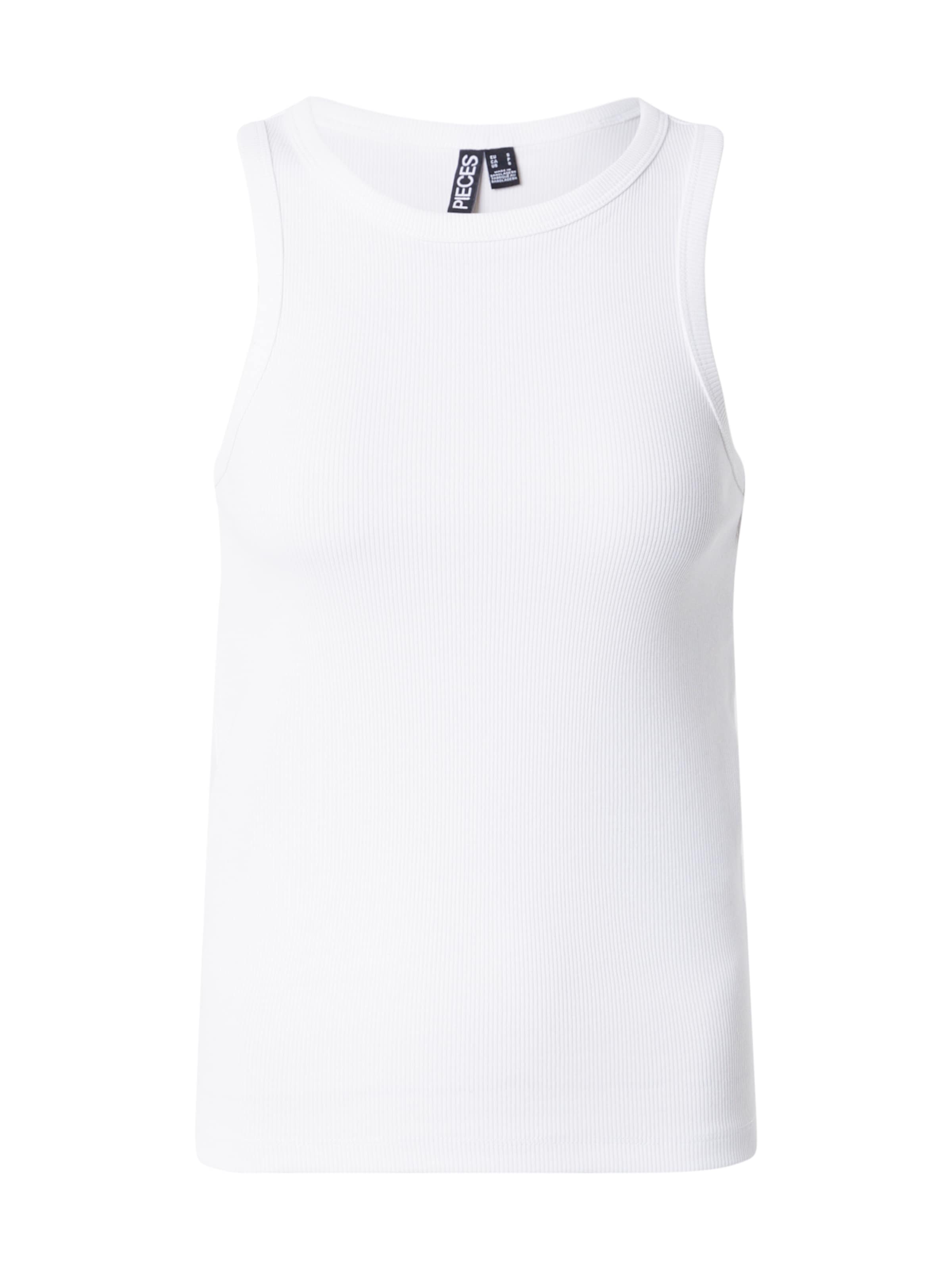 PIECES Top 'PCMAY' in White: front
