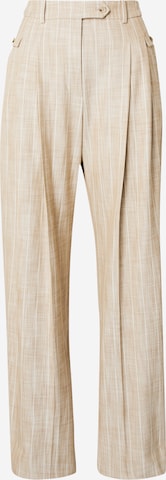 BOSS Loosefit Bandplooibroek 'Toftcira' in Beige: voorkant