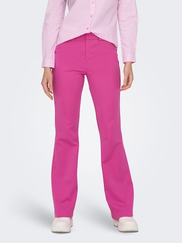 ONLY Flared Pleated Pants 'PEACH' in Pink: front