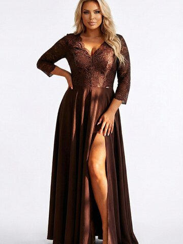 Numoco Abendkleid 'Maxikleid Amber'‌‌‌‌‌‌‌‌ in Braun