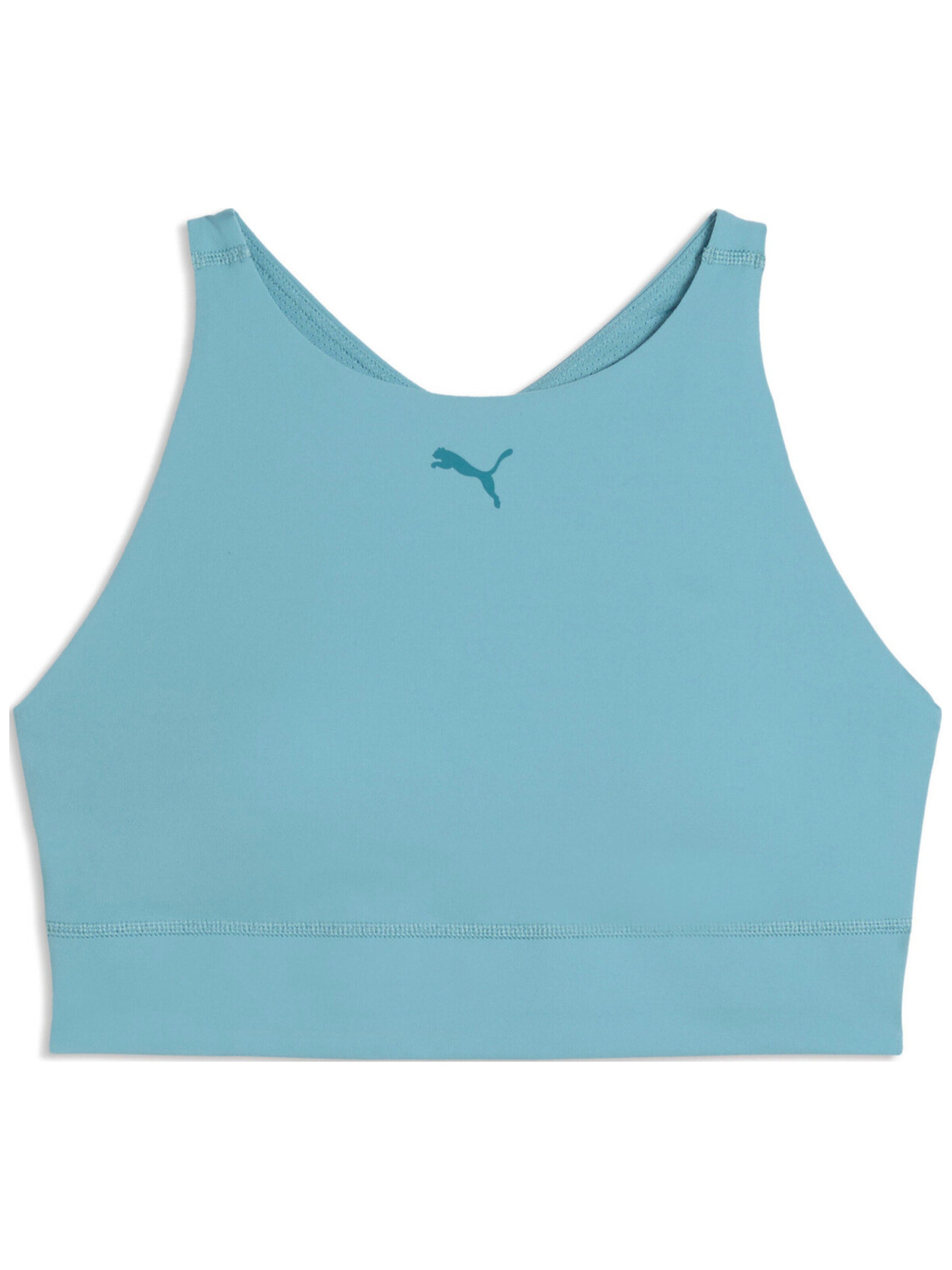 PUMA Sports top 'Puma Shapeluxe High Neck Bra' in Blue: front