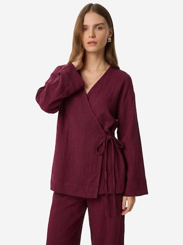 Pantalons de tailleur Happiness İstanbul en rouge : devant