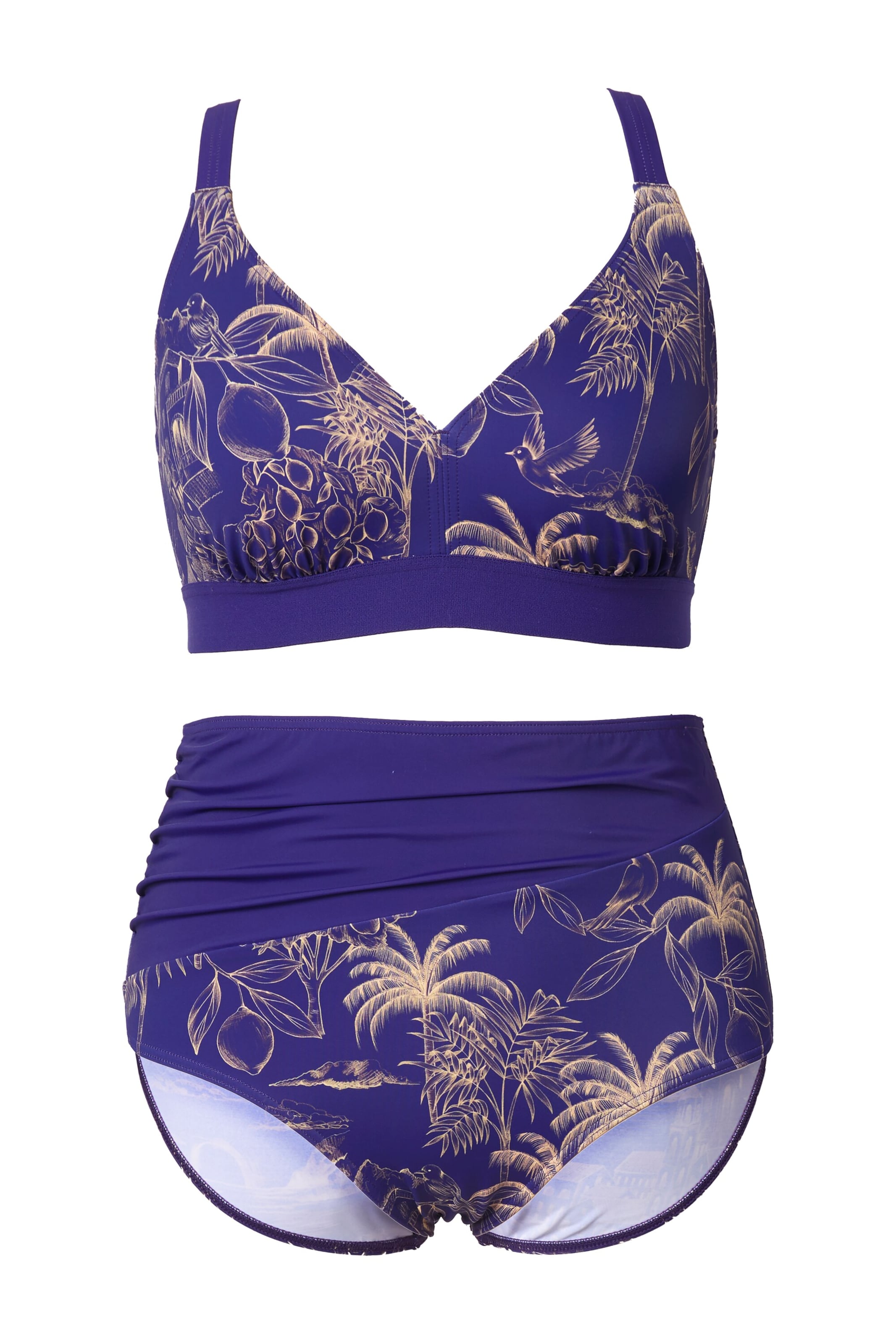 Ulla Popken Triangel Bikini in Blauw: voorkant