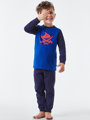 SCHIESSER Pajamas 'Capt'n Sharky' in Blue: front