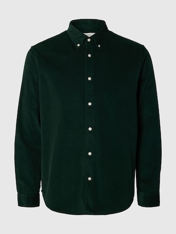 SELECTED - Ajuste regular Camisa 'SLHDanni' en verde: frente