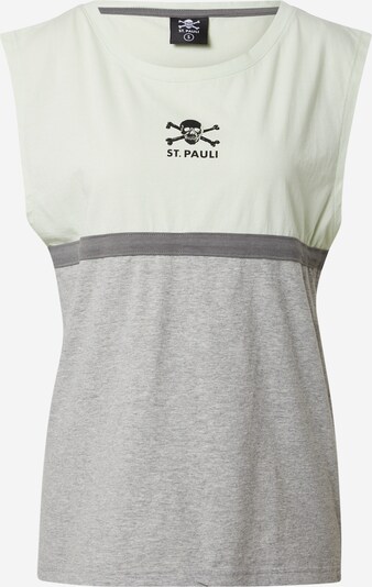 FC St. Pauli T-shirt en crème / gris clair / gris foncé / noir, Vue avec produit