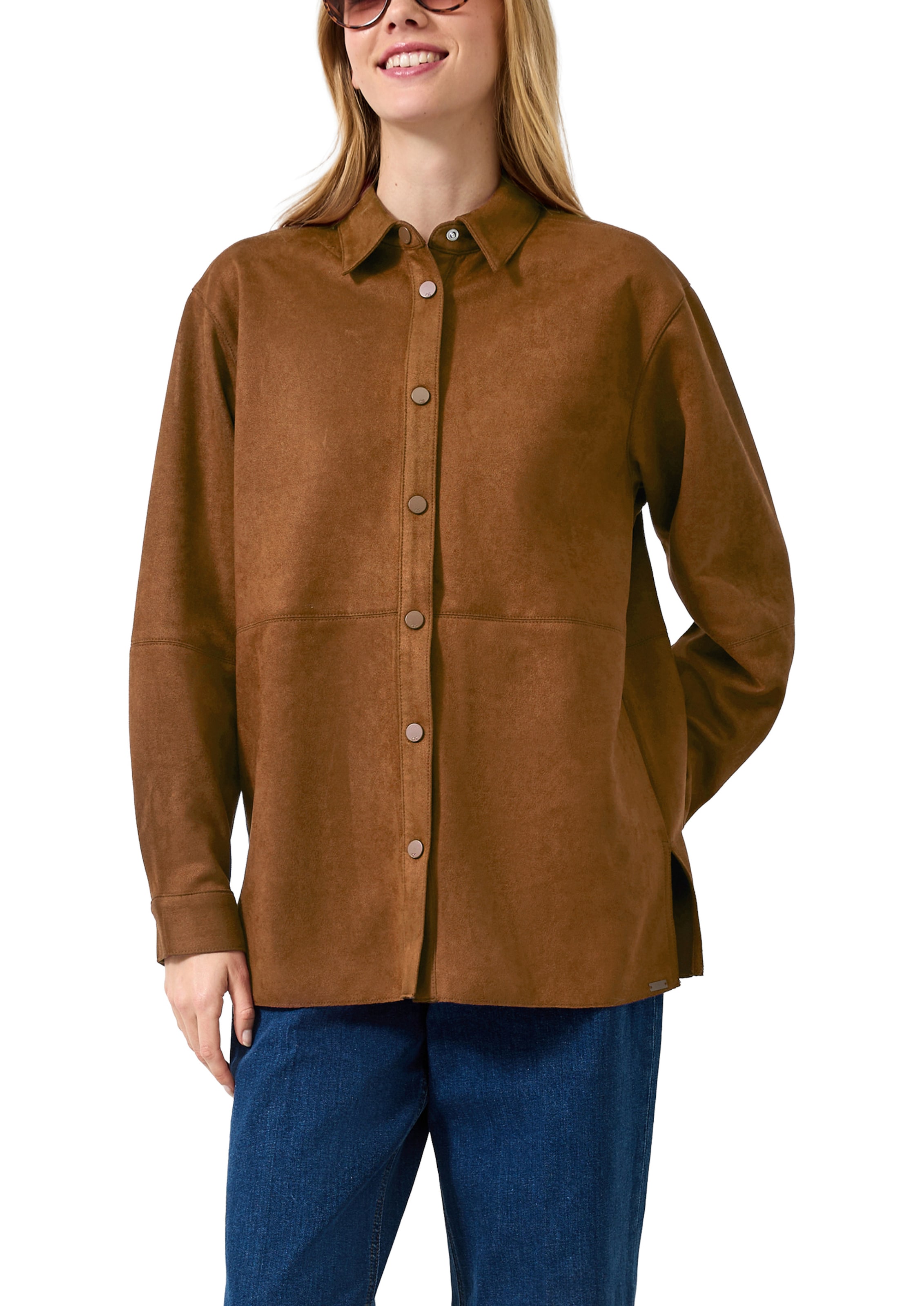QS Blouse in Bruin: voorkant