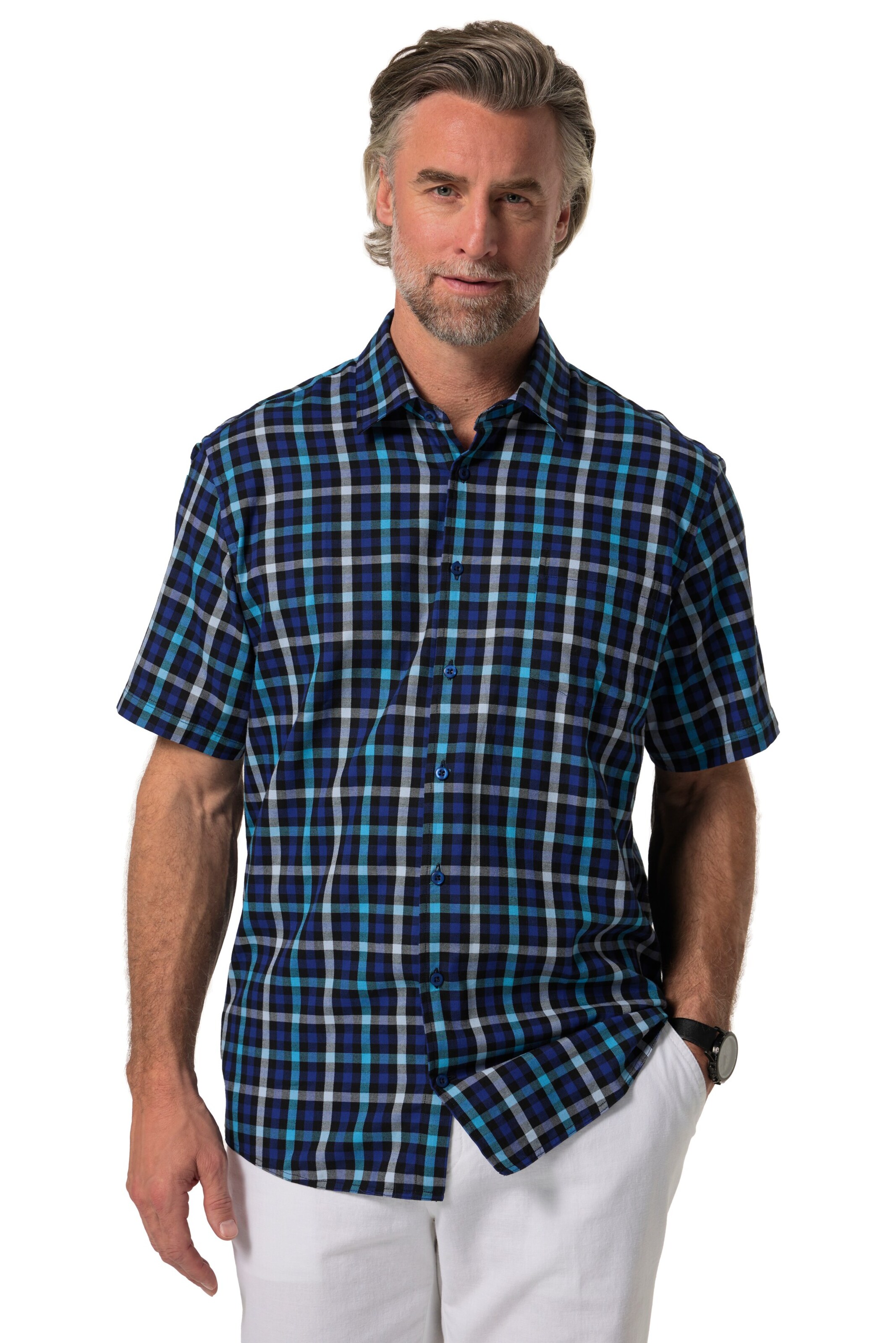 Coupe regular Chemise Boston Park en bleu : devant