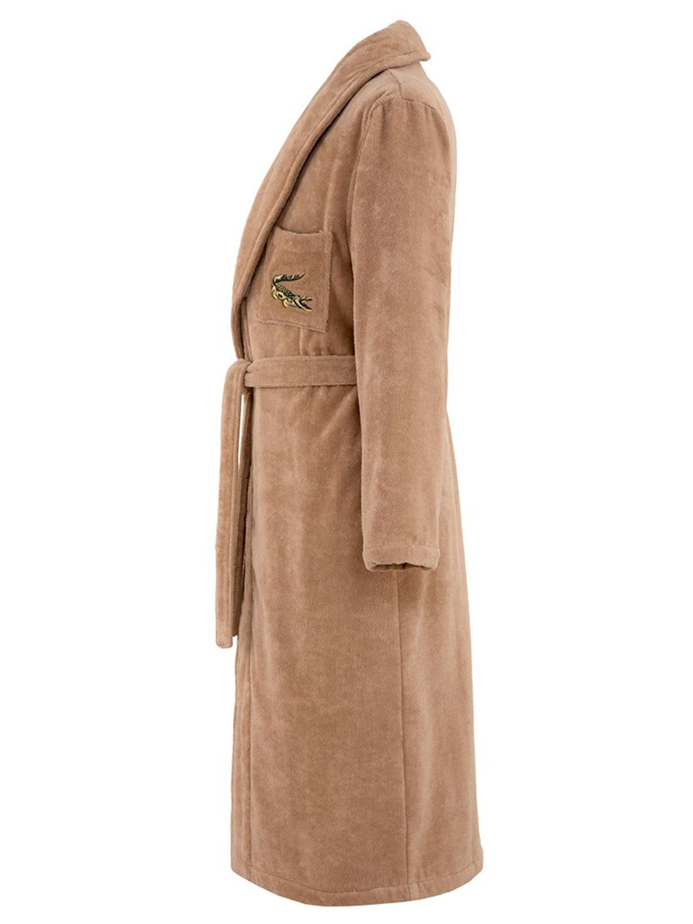 LACOSTE Long Bathrobe 'LRENE' in Brown