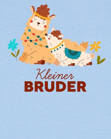 watabout.kids Shirt 'Lama Kleiner Bruder' in Blue